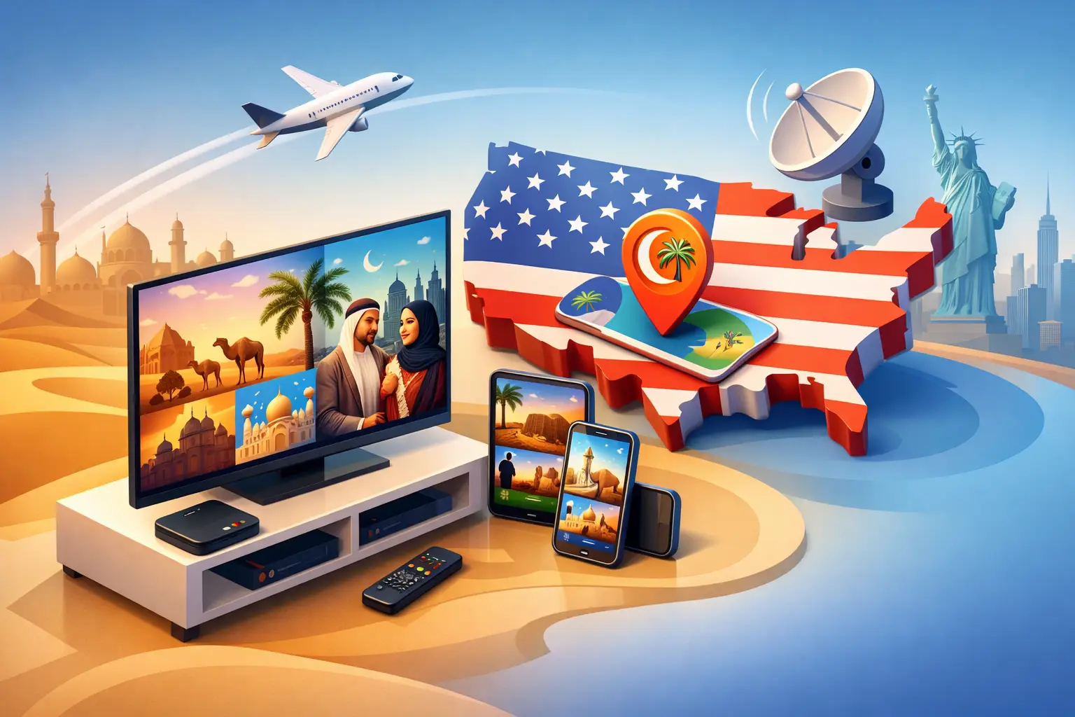قنوات عربية امريكا: التلفزيون العربي أينما كنت